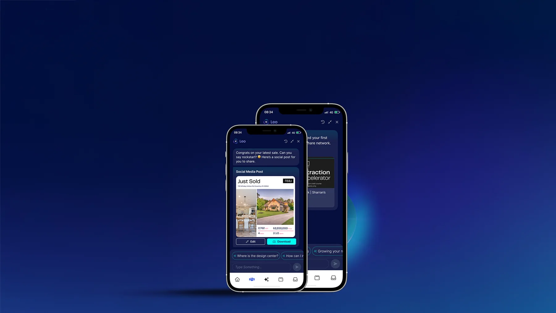 Real Brokerage mobile application shown on a phone